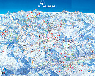 Mapa střediska - areálu - St.Anton Am Arlberg
